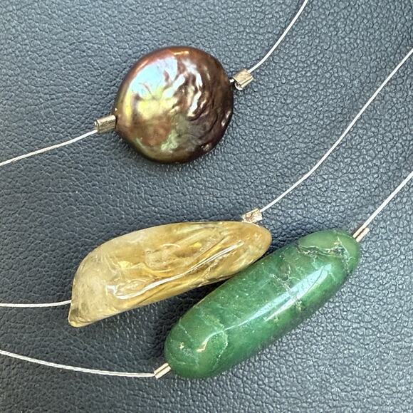 Polished Agate Carnelian Semi Precious Stone Necklace Repair Parts Only Sterling - Picture 3 of 8